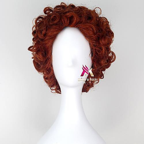 

Synthetic Wig Dennis Curly Asymmetrical Wig Short Brown Synthetic Hair 12 inch Women's Creative Fluffy Brown