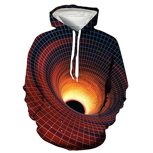 

Men's Pullover Hoodie Sweatshirt Graphic Optical Illusion 3D Print Daily 3D Print 3D Print Casual Hoodies Sweatshirts Orange