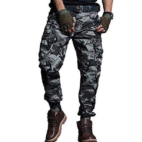 

men's combat cargo joggers work camo utility chino pants trousers with multi pockets 34