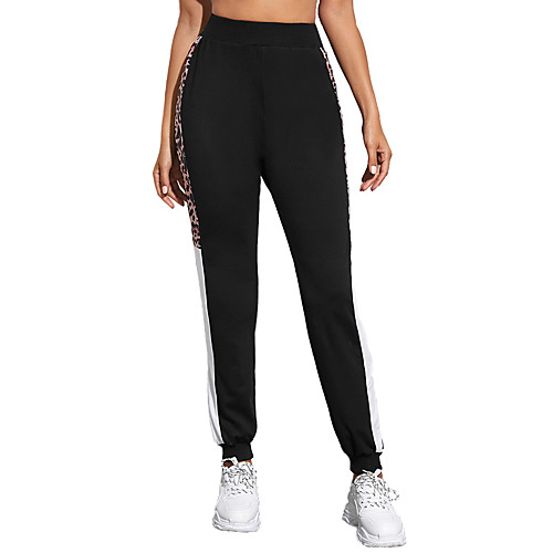 

Women's Running Tights Leggings Compression Pants Athletic Bottoms Nylon Gym Workout Running Jogging Training Exercise Thermal Warm Breathable Soft Sport Leopard Black / Stretchy / Athleisure