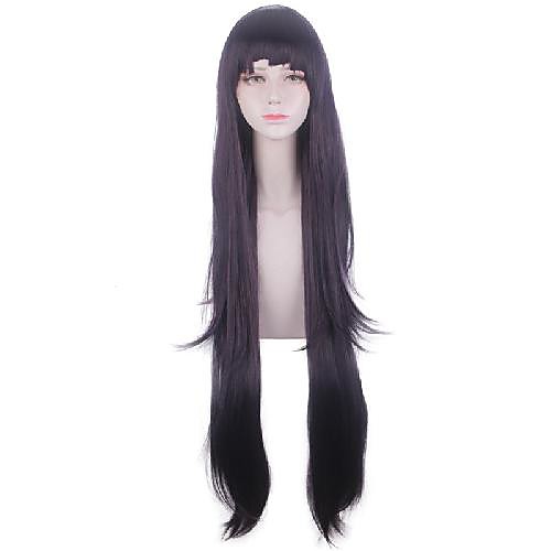 

Cosplay Costume Wig Sin Wood Mandarin Curly With Bangs Wig Long Dark Purple Synthetic Hair Women's Cosplay Soft Natural Purple