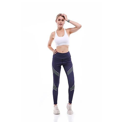 

Women's Casual Yoga Comfort Daily Gym Leggings Pants Multi Color Ankle-Length Print Dark Blue