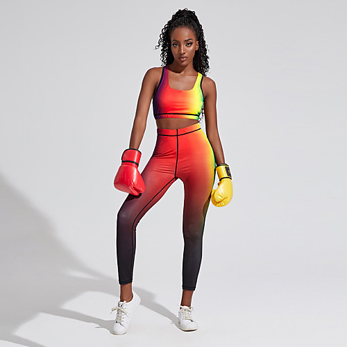 

Women's 2 Piece Activewear Set Sports Bra with Tights Athletic Athleisure Sleeveless 2pcs High Waist Spandex Breathable Quick Dry Soft Running Active Training Jogging Exercise Sportswear Color
