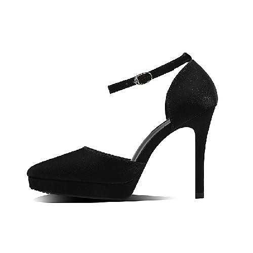 

Women's Sandals Pumps Pointed Toe Casual Daily Walking Shoes Faux Leather Solid Colored Almond Black