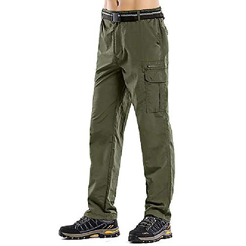 

men's hiking cargo outdoor casual lightweight moisture wicking quick drying pants with pockets #6085 green-29