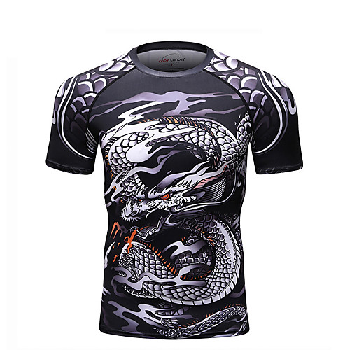 

CODYLUNDIN Men's Short Sleeve Compression Shirt Running Shirt Patchwork Tee Tshirt Top Athletic Summer Moisture Wicking Quick Dry Breathable Gym Workout Running Active Training Jogging Exercise / 3D