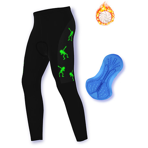 

21Grams Men's Cycling Pants Winter Fleece Spandex Bike Pants / Trousers Fleece Lining Warm Sports Skull Black Mountain Bike MTB Road Bike Cycling Clothing Apparel Bike Wear / Stretchy / Athleisure