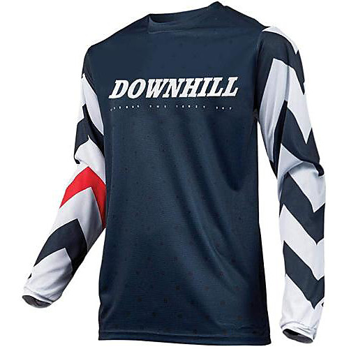 

21Grams Men's Long Sleeve Downhill Jersey Spandex Dark Navy Bike Jersey Top Mountain Bike MTB Road Bike Cycling UV Resistant Quick Dry Sports Clothing Apparel / Athletic