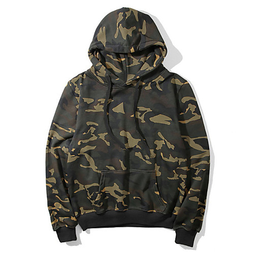 

Men's Hoodie Sweatshirt Camouflage Hunting T-shirt Outdoor Warm Soft Outdoor Casual Fall Winter Camo Top Polyester Long Sleeve Camping / Hiking Hunting Fishing Camouflage