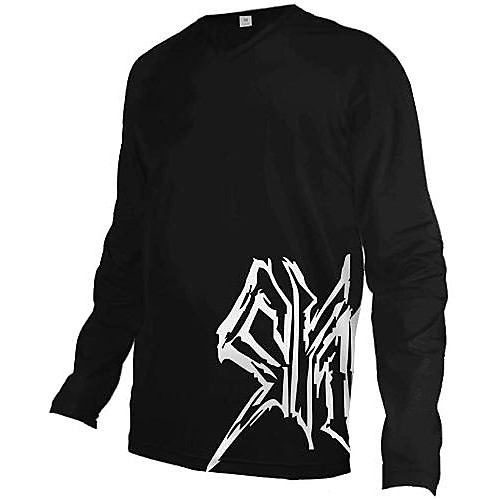 

21Grams Men's Long Sleeve Downhill Jersey Black Bike Jersey Top Mountain Bike MTB Road Bike Cycling UV Resistant Quick Dry Sports Clothing Apparel / Athletic