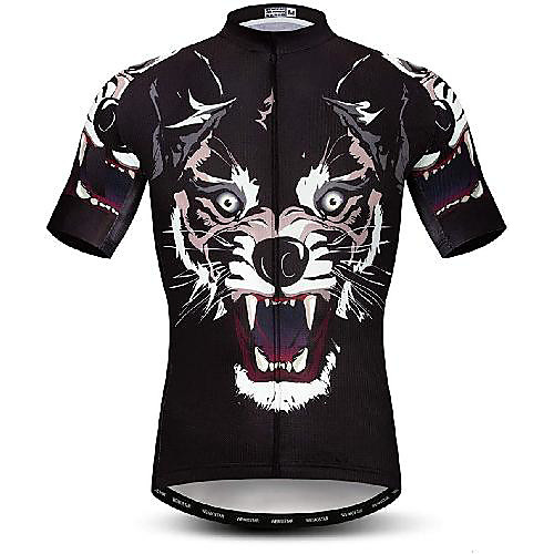 

21Grams Men's Short Sleeve Cycling Jersey Black Animal Bike Jersey Mountain Bike MTB Road Bike Cycling Breathable Quick Dry Sports Clothing Apparel / Athletic