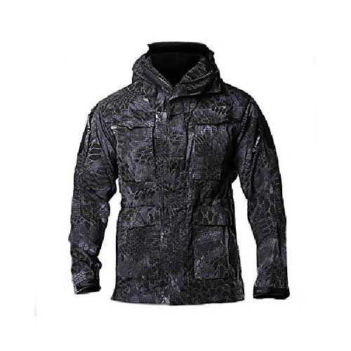 

Men's Camouflage Hunting Jacket Military Tactical Jacket Outdoor Lightweight Windproof Breathable Quick Dry Jacket Top Fishing Climbing Camping / Hiking / Caving Dark night camouflage Green Python