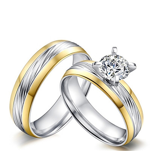 

couple's ring 2pcs silver alloy daily jewelry cute