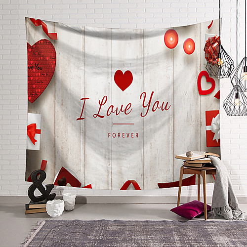 

Valentine's Day Wall Tapestry Art Decor Blanket Curtain Hanging Home Bedroom Living Room Decoration Love Heart