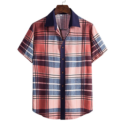 

Men's Shirt Other Prints Graphic Print Short Sleeve Daily Tops Streetwear Wine
