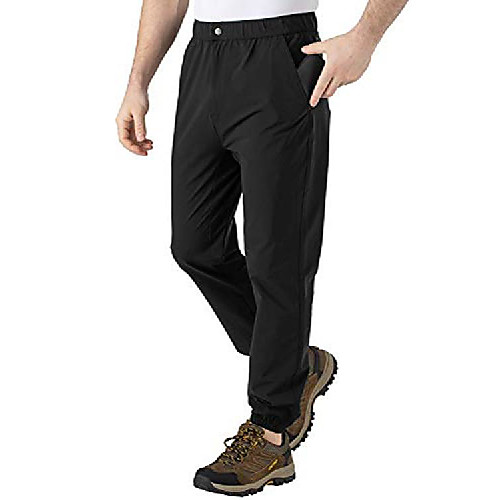 

men's quick dry hiking pants straight leg athletic pant outdoor cargo pants for fishing travel climbing (black,2xl)