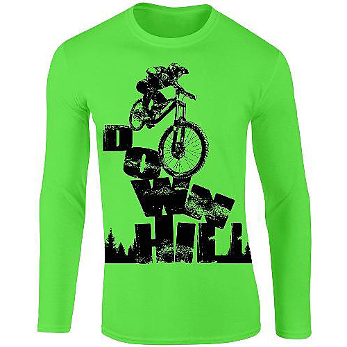 

21Grams Men's Long Sleeve Downhill Jersey Spandex Yellow Red Blue Bike Jersey Top Mountain Bike MTB Road Bike Cycling UV Resistant Quick Dry Sports Clothing Apparel / Athletic