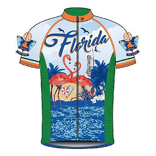 

21Grams Men's Short Sleeve Cycling Jersey Blue Bike Jersey Top Mountain Bike MTB Road Bike Cycling Breathable Quick Dry Sports Clothing Apparel / Athletic