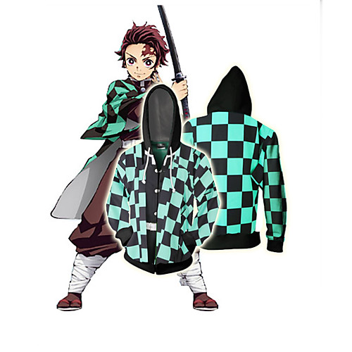 

Inspired by Demon Slayer Kamado Nezuko Cosplay Costume Hoodie Polyester / Cotton Blend 3D Zipper Printing Hoodie For Women's / Men's