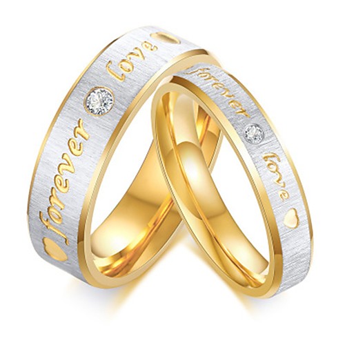 

couple's ring 2pcs silver alloy daily jewelry cute