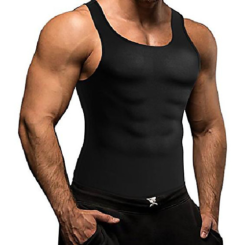 

neoprene slimming vest cincher sport pullover sweat sauna suits gym mens weight loss shapewear (black, s)