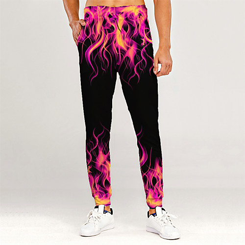 

Men's Novelty Casual / Sporty Outdoor Sports Casual Daily Sweatpants Trousers Pants Graphic 3D Full Length Print Blushing Pink