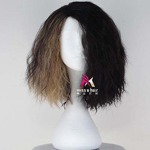 

Synthetic Wig Cosplay Wig Curly Middle Part Wig Short Black / Brown Synthetic Hair 16 inch Men's Fashionable Design Cosplay Easy to Carry Brown