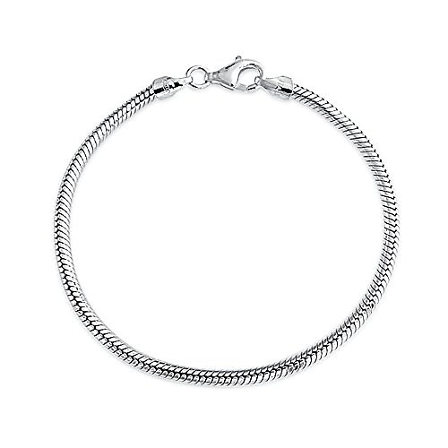 

sterling silver bracelet snake chain 3mm 7 inches