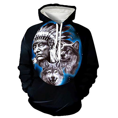

Men's Pullover Hoodie Sweatshirt Graphic 3D Animal Print Daily 3D Print 3D Print Casual Hoodies Sweatshirts Navy Blue