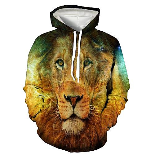 

Men's Pullover Hoodie Sweatshirt Graphic 3D Animal Print Hooded Daily 3D Print 3D Print Casual Hoodies Sweatshirts Long Sleeve Yellow