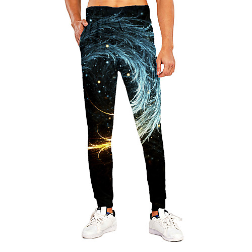 

Men's Novelty Casual / Sporty Outdoor Sports Casual Daily Sweatpants Trousers Pants Graphic 3D Full Length Print Black