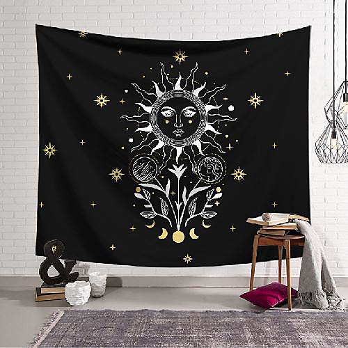 

Tarot Divination Wall Tapestry Art Decor Blanket Curtain Hanging Home Bedroom Living Room Decoration Mysterious Bohemian Sun Flower Polyester