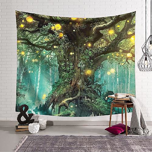 

wall tapestry art decor blanket curtain hanging home bedroom living room decoration big tree spark polyester