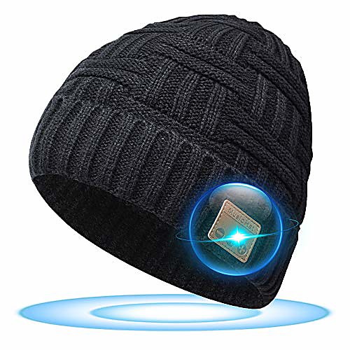 

christmas stocking fillers gifts bluetooth beanie - mens gifts bluetooth 5.0 wireless headset beanie hats, christmas stocking fillers winter beanie hats, xmas gifts for running/fishing/cycling