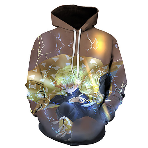 

Inspired by Demon Slayer Agatsuma Zenitsu Cosplay Costume Hoodie Polyester / Cotton Blend 3D Printing Hoodie For Women's / Men's