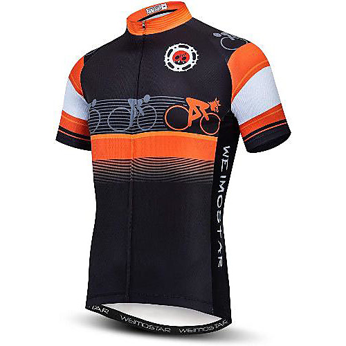 

21Grams Men's Short Sleeve Cycling Jersey Black Bike Jersey Mountain Bike MTB Road Bike Cycling Breathable Quick Dry Sports Clothing Apparel / Athletic