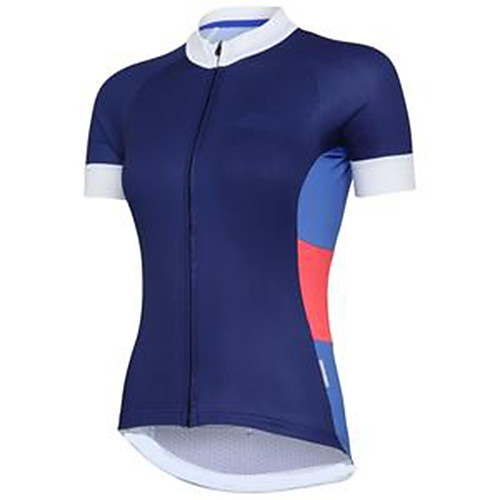 

21Grams Women's Short Sleeve Cycling Jersey Blue Patchwork Bike Jersey Mountain Bike MTB Road Bike Cycling Breathable Sports Clothing Apparel / Athletic