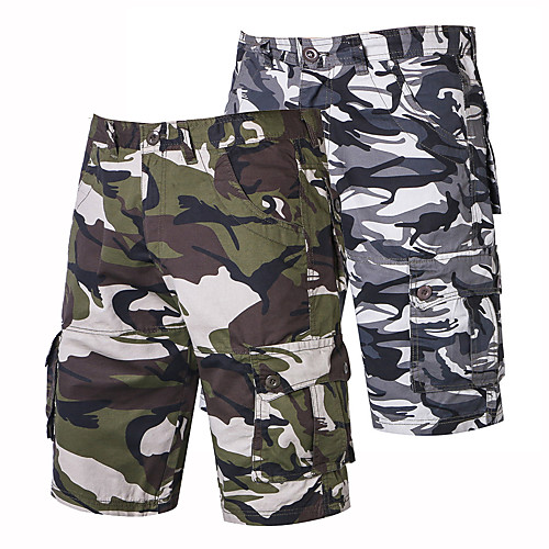 

Men's Hiking Shorts Hiking Cargo Shorts Camo Outdoor 10 Breathable Ventilation Soft Comfortable Cotton Shorts Bottoms Army Green Grey Hunting Fishing Climbing 28 29 30 36 38