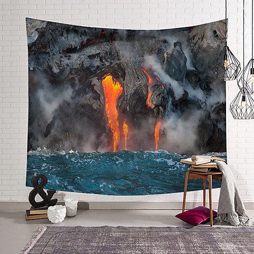 

wall tapestry art decor blanket curtain hanging home bedroom living room decoration magma sea water vapor polyester