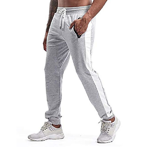

joggers for men lightweight outdoor walking active sweatpants with zip pockets(02light grey,30)