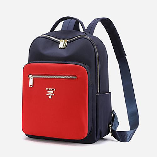 

Women's Unisex Nylon Special Material Commuter Backpack Large Capacity Waterproof Zipper Color Block Sports & Outdoor Daily Backpack Black Blue Red Dark Blue