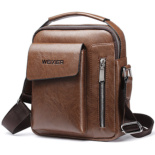 

weixier men pu leather vintage handbag retro crossbody bag shoulder bag