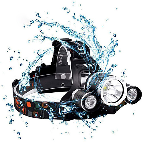 

Headlamps 3 Emitters Super Light High-power Waterfall Camping / Hiking / Caving Fishing Outdoor Silver three-lamp fixed focus set (headlight 2 batteries ,_ (Running model) Silver three-lamp fixed