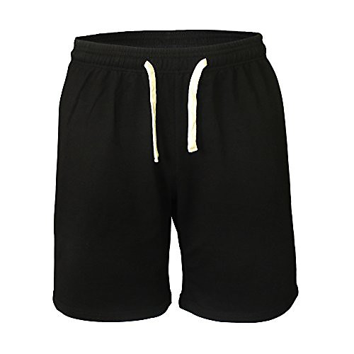 

musclealive mens casual 5 inseam shorts 100% terry cotton terry cotton color black size m