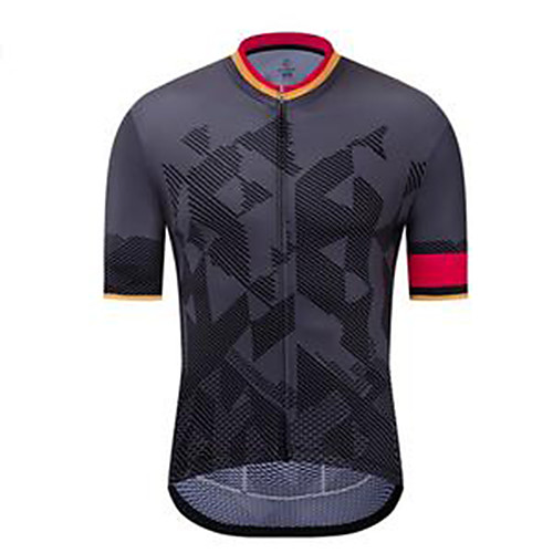 

21Grams Men's Short Sleeve Cycling Jersey Dark Gray Bike Jersey Mountain Bike MTB Road Bike Cycling Breathable Sports Clothing Apparel / Athletic