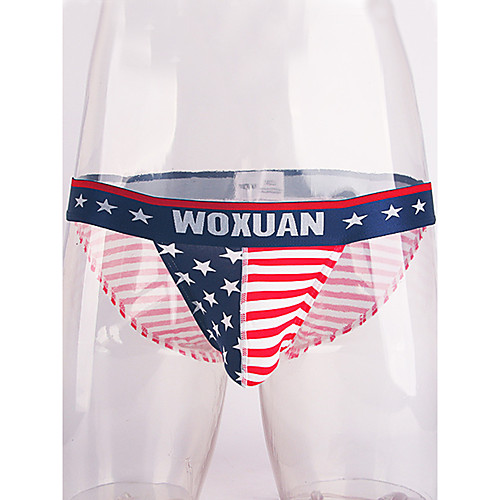

Men's 1 Piece Print Briefs Underwear - Normal Low Waist Red S M L