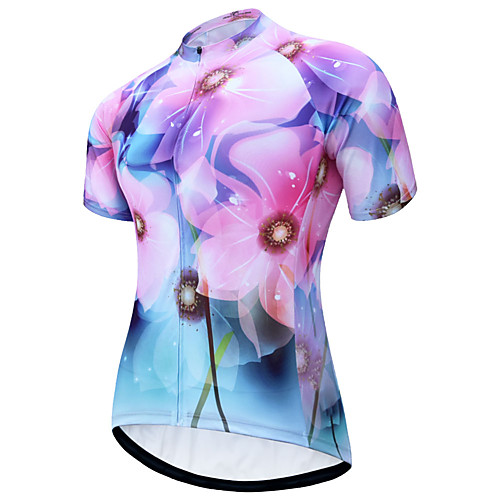 

21Grams Women's Short Sleeve Cycling Jersey Blue Bike Jersey Mountain Bike MTB Road Bike Cycling Breathable Sports Clothing Apparel / Athletic