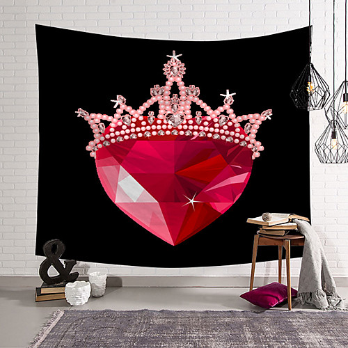 

Valentine's Day Wall Tapestry Art Decor Blanket Curtain Hanging Home Bedroom Living Room Decoration Diamond Crown