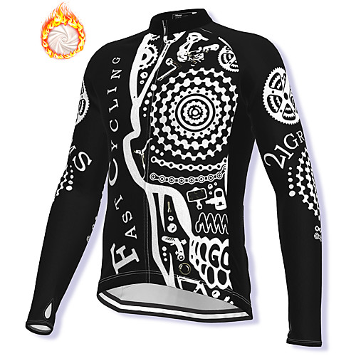 

21Grams Men's Long Sleeve Cycling Jacket Winter Fleece Spandex Black Bike Jacket Mountain Bike MTB Road Bike Cycling Fleece Lining Warm Sports Clothing Apparel / Stretchy / Athleisure
