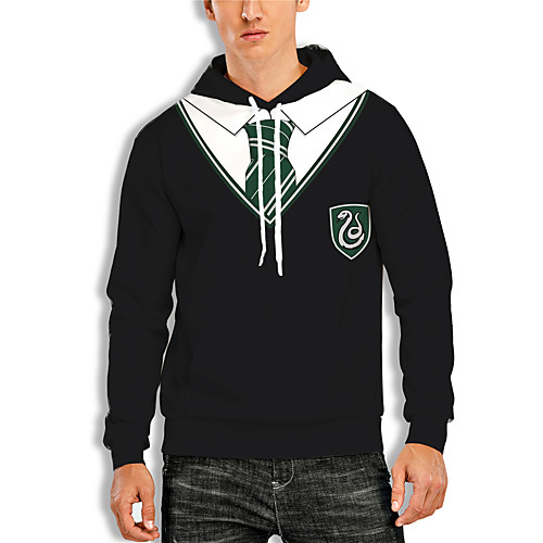 

Men's Pullover Hoodie Sweatshirt Graphic 3D Print Daily 3D Print Basic Casual Hoodies Sweatshirts Black